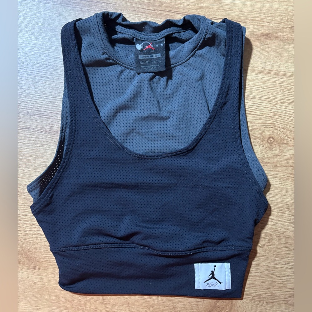 Jordan Black and Gray Fitted Crop Tank Top
